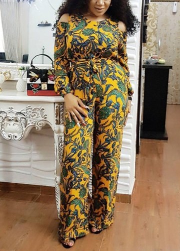 

Women Plus Size Jumpsuit Floral Print Wide Leg Pants Playsuit Rompers