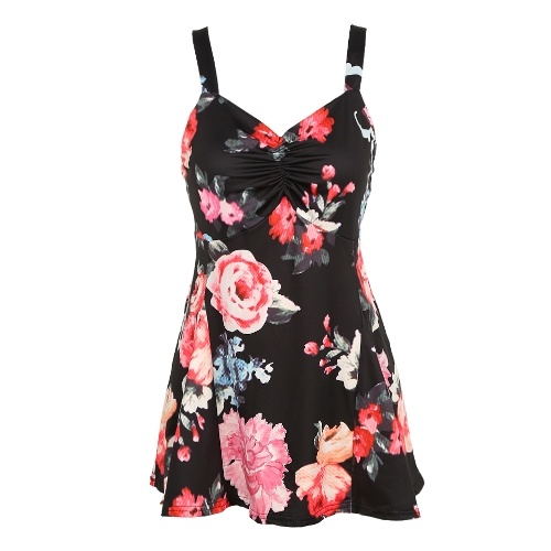 

Floral Print V Neck Casual Vest Sleeveless T-Shirt