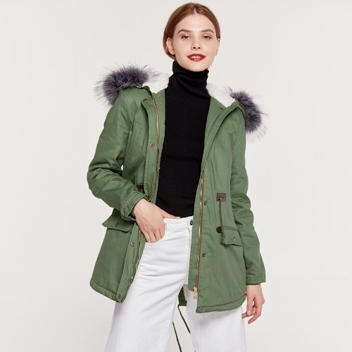 

Women Winter Jacket Thick Hooded Fleece Outerwear