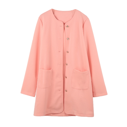 

Casual Single-Breasted Pockets Long Sleeve Candy Color Oversized Coat