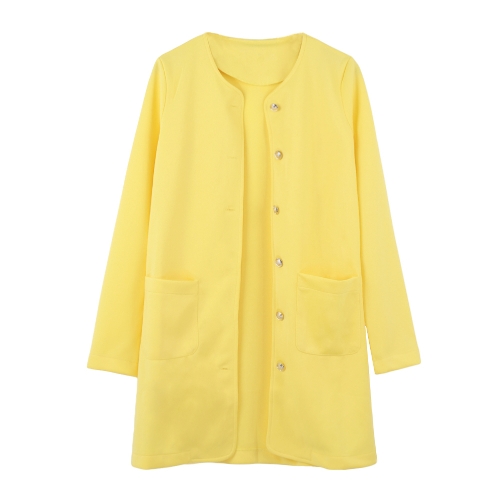 

Casual Single-Breasted Pockets Long Sleeve Candy Color Oversized Coat