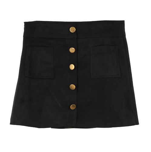 Trendy Women Faux Suede High Waist Skirt Shorts Lining Slim Culottes