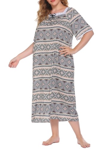 

Women Lounger Dress Vintage Plus Size Loose Nightgowns Lounging Pyjamas