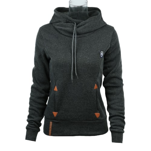 Neue Fashion Damen Hoodie Sweatshirts selbst Krawatten Taschen Kapuzen Pullover lose Oberteile