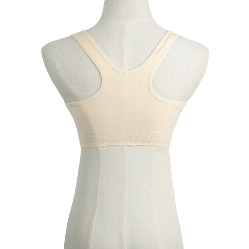 

New Fashion Women Sports Bra Push Up Zipper Wireless Padding Fitness Stretch Breathable Yoga Gym Underwear Vest