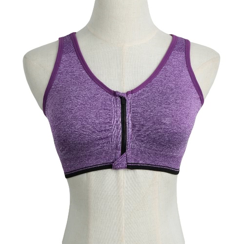 Nueva moda mujeres deportes Bra Push Up inalámbrico cremallera acolchado Fitness Yoga transpirable elásticos Gimnasio ropa interior chaleco