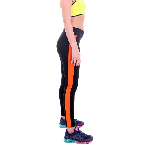 Nueva Moda Mujeres Leggings Deporte Raya de Cintura Alta Yoga Gimnasio de Fitness Running Stretch Tights Pantalones Largos Pantalones