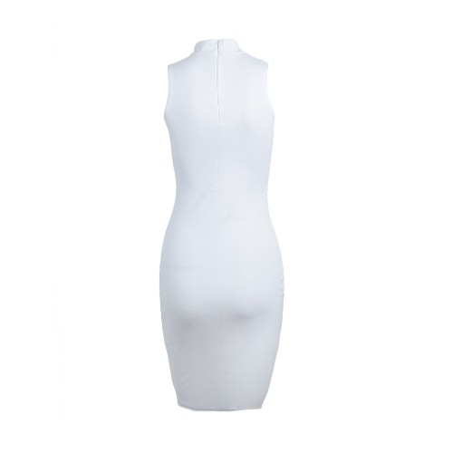 Nouveau mode femmes robe Bodycon encolure dégagée sans manches Club Wear Midi robe de soirée