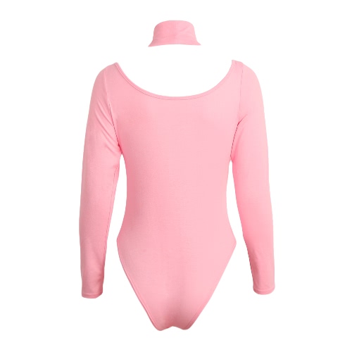 

New Sexy Women Jumpsuit Halterneck Long Sleeve Cutout Solid Night Club Party Bodysuit Playsuit