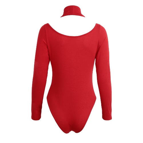 

New Sexy Women Jumpsuit Halterneck Long Sleeve Cutout Solid Night Club Party Bodysuit Playsuit