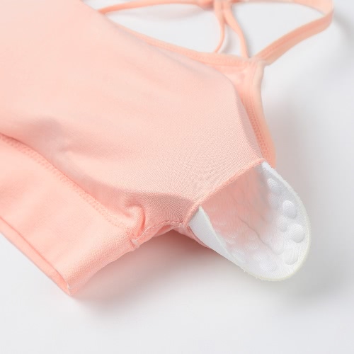 

New Women Sports Bra Cutout Non-Adjusted Straps Wire Free Padded Push Up Full Cup Yoga Crop Top