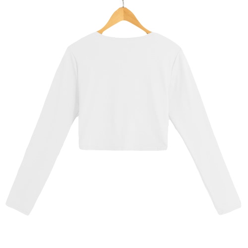 

Новый сексуальный Женщины Solid Crop Top Блуза крест бинты V-образным вырезом с длинными рукавами пуловер случайные короткие рубашки