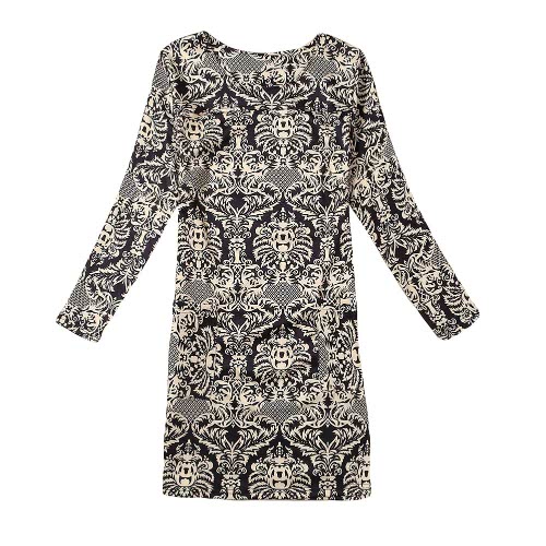 

Casual Floral Print Round Neck Long Sleeve Spring Autumn Dress for Women
