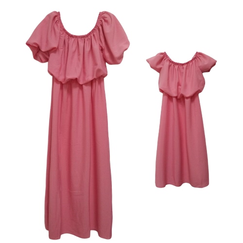 

Girls Chiffon Dress Family Matching Outfits Mother Daughter Dress Mommy and Me Clothes Parents Kids Long Dress