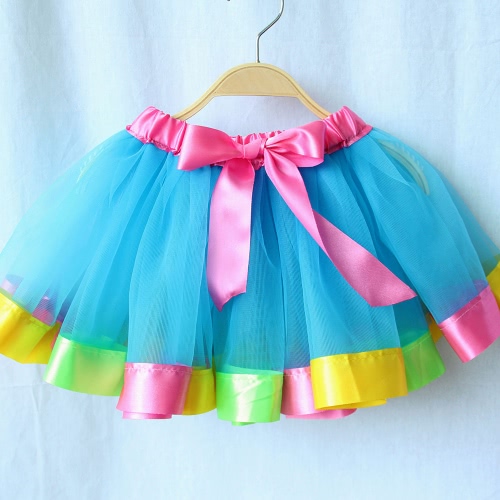 

New Beautiful Rainbow Skirt Tutu Skirt Children Dancing Skirt Girls Skirts for Party Performance