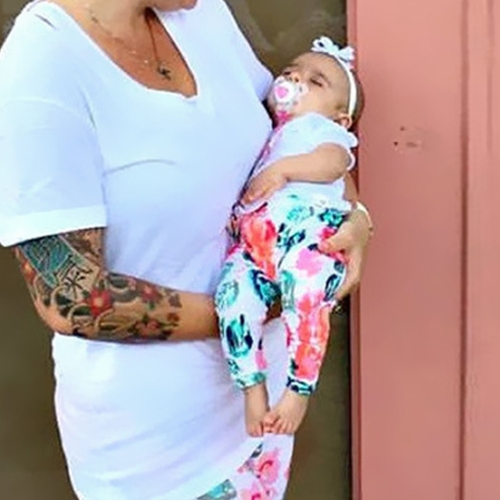 

Baby Little Girls Цветочные печати Леггинсы Стретч-ткани эластичные талии Длинные брюки