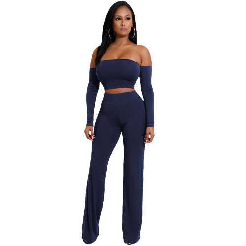 

Backless Bandages Lace Up Slim Crop Top Pants Trousers Club Ladies Suits