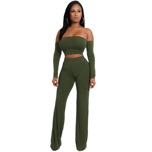 

Backless Bandages Lace Up Slim Crop Top Брюки Брюки Клуб Дамы Костюмы