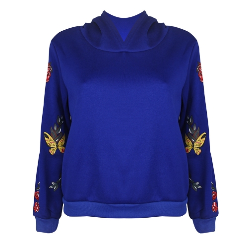 Nuove magliette felpate con cappuccio Pullover a maniche lunghe di stampa floreale delle nuove magliette felpate delle donne di modo