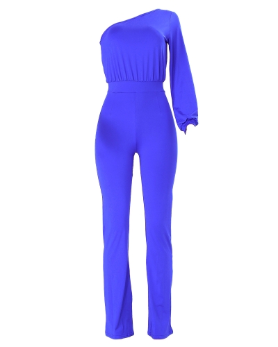 

Модный женский комбинезон с одним рукавом Один наплеч Slim Fit комбинезоны Casual Playsuits Rompers