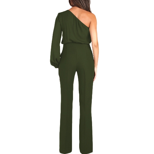 

Модный женский комбинезон с одним рукавом Один наплеч Slim Fit комбинезоны Casual Playsuits Rompers
