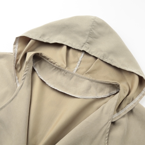 

Осенние зимние женские куртки с капюшоном с твердым пальто с длинным рукавом Карманы повседневной верхней одежды