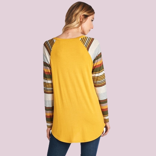 

Осенняя зимняя женская рождественская буквица с надписью O Neck Pullover T-Shirt