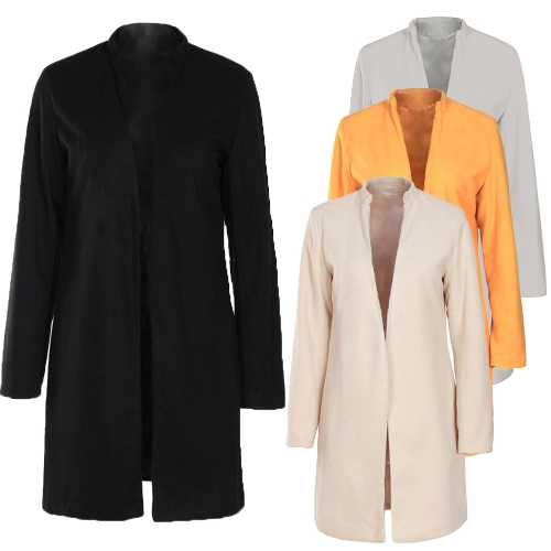 

Autumn Winter Women Long Cardigan Coat Open Front Long Sleeve Solid Slim Warm Outerwear Overcoat
