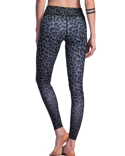 

Women Sports Yoga Leggings Leopard Print Stretchy Sportswear Fitness Workout Skinny Bodycon Pants Tights Trousers