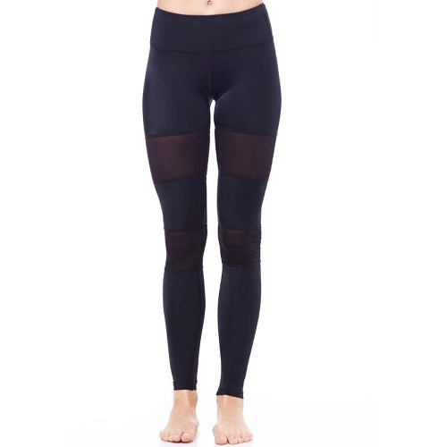 Pantalones de yoga de Malla de empalme de las mujeres atractivas de los pantalones de la yoga que funcionan con las medias flacas de la aptitud delgadas negras / blancas