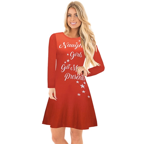 Women Christmas Cartoon Santa Reindeer Dress