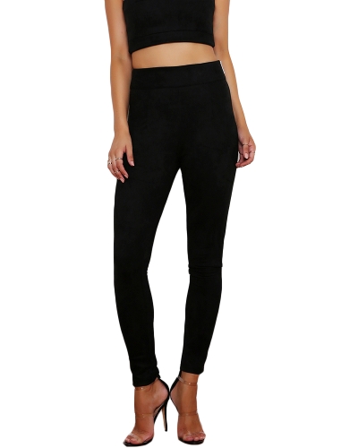 

Faux Suede Leggings High Waist Skinny Pants Tights Slim Bodycon Pencil Trousers