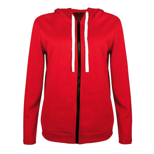 

Fashion Women Solid Zip UP Sweatshirt Coat