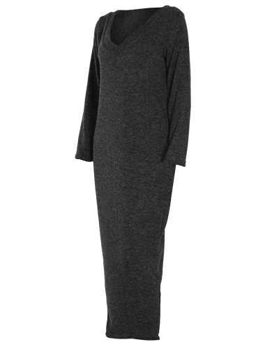 Winter Women Maxi Loose Knitted Sweater Dress Deep V Neck Long Sleeve Ladies Knitwear Casual Jumper huismerk kopen in de aanbieding Winter Women Maxi Loose Knitted Sweater Dress Deep V Neck Long Sleeve Ladies Knitwear Casual Jumper huismerk kopen in de aanbieding