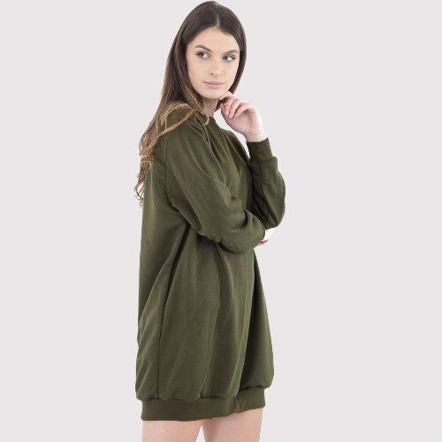

Fashion Women Plain Baggy Long Sweatshirt O Neck Long Sleeves Pockets Ladies Oversized Jumper Pullover Shirtdress