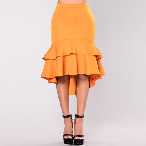 

Women Ruffles Layer Elegant Pencil Skirts
