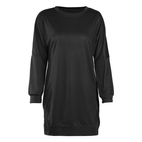 

New Women Sweatshirt Long Sleeves O-Neck Solid Casual Loose Long Top Pullover
