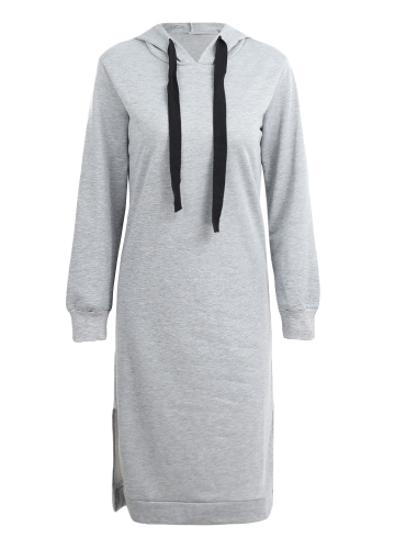 

Women Long Casual Outerwear Long Sleeve Split Loose Hoodies