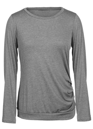 T-shirt abbottonata con maniche lunghe laterali a maniche lunghe da uomo o collo