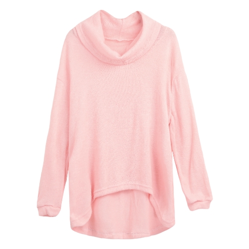 Maglia donna maglione pullover Maglia dolcevita orlo asimmetrico Maglieria casual allentata