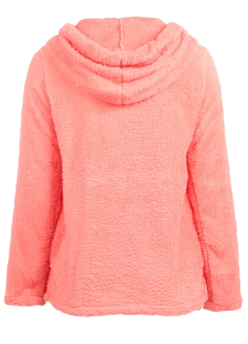 

Women Winter Warm Drawstring Hooded Sweatshirt Sweaters Faux Fur Outwear Hoodie Casual Overcoat