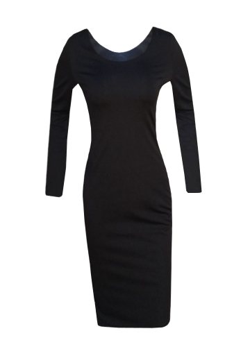 

Осеннее зимнее сексуальное женское платье Bodycon Заклепка с длинным рукавом Пакет Hip Mini Dress Black