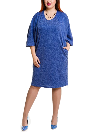 

Women Plus Size Dress Pocket O Neck Casual Loose Dress Big Size Elegance Dress