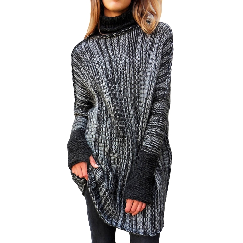 Nuove donne primavera inverno maglia oversize a costine maglione girocollo manica lunga pullover