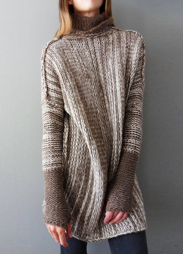 

Women Oversized Rib Knit Sweater Turn-down Collar Long Sleeve Pullover Knitwear