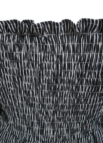 

Women Striped Off the Shoulder Dress Bell Sleeves Elastic Slash Neck Mini Casual Party Dress Vestidos Black