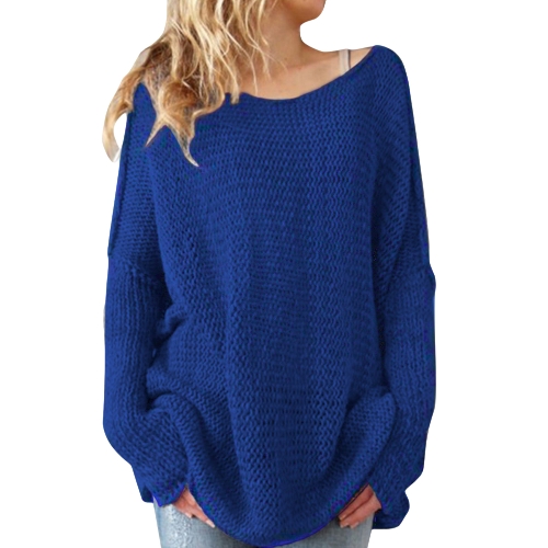 

Повседневные женщины Толстые вязальные топы Негабаритные Loose Long Jumper