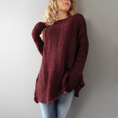 

Casual Women Thick Knitting Tops Oversized Loose Long Jumper