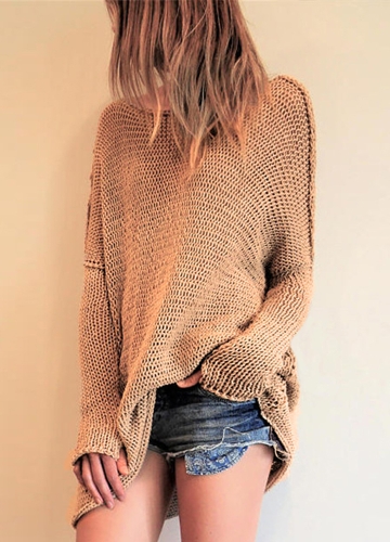 

Повседневные женщины Толстые вязальные топы Негабаритные Loose Long Jumper