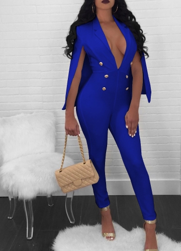 

Сексуальные женские комбинезоны V-образным вырезом Cloak Cape Bodysuit Rompers